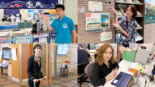 様々な場所で企業実習を行う学生たち